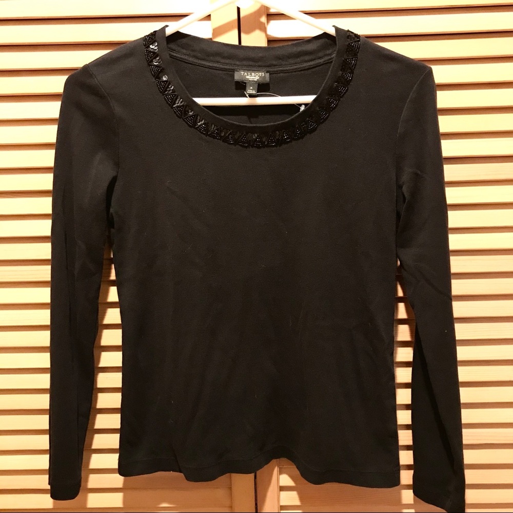 Talbot Embellished Collar Ling Sleeve Top